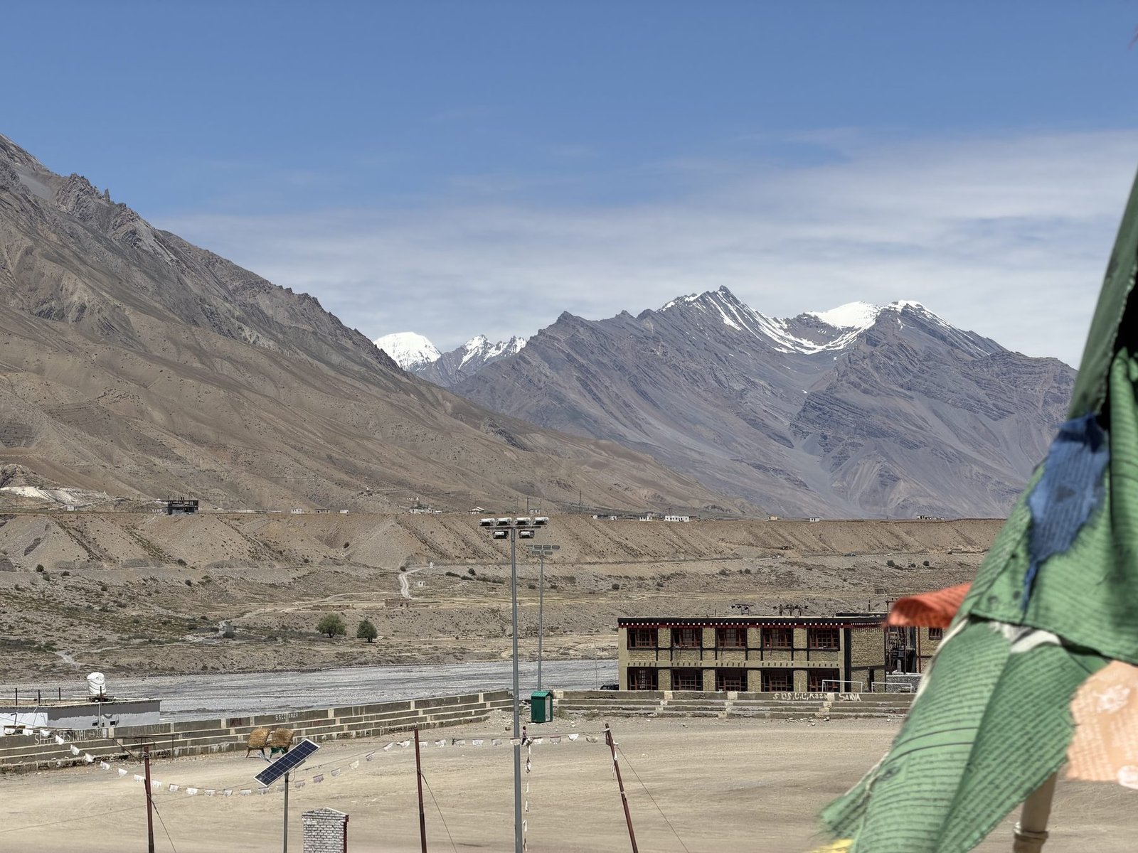 Snow-capped peaks of Spiti Valley seen from the 7 Pines Homestay terrace
